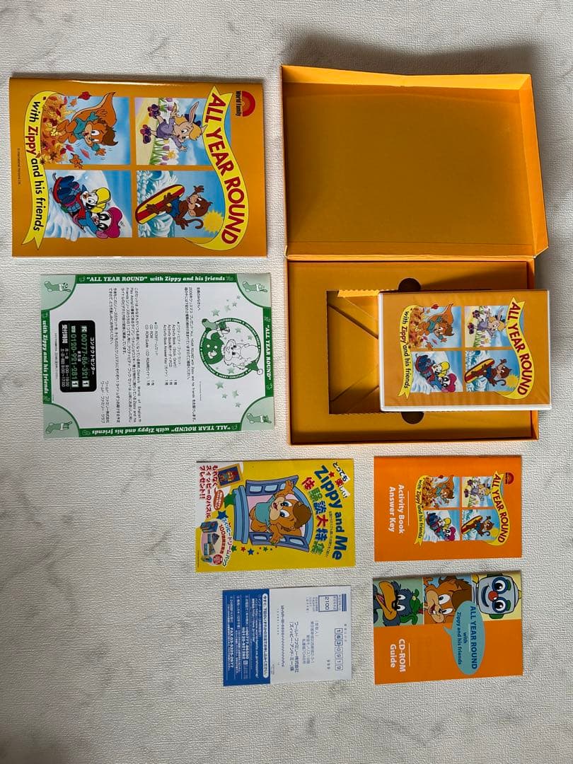 未使用 ワールドファミリー 英語教材 6セット シール 冊子付き 幼児教材