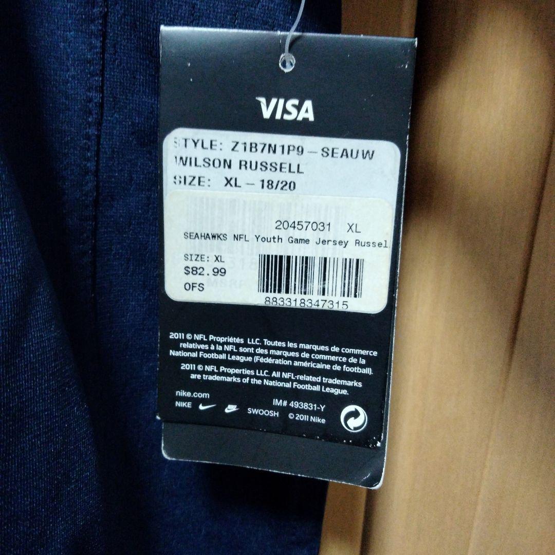 タグ付き未使用品　NFL シーホークス ラッセル・ウィルソン NIKE XL