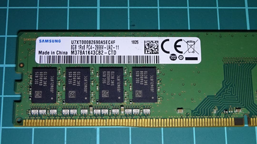 SAMSUNG DDR4-2666 8GB×2枚（16GB）②