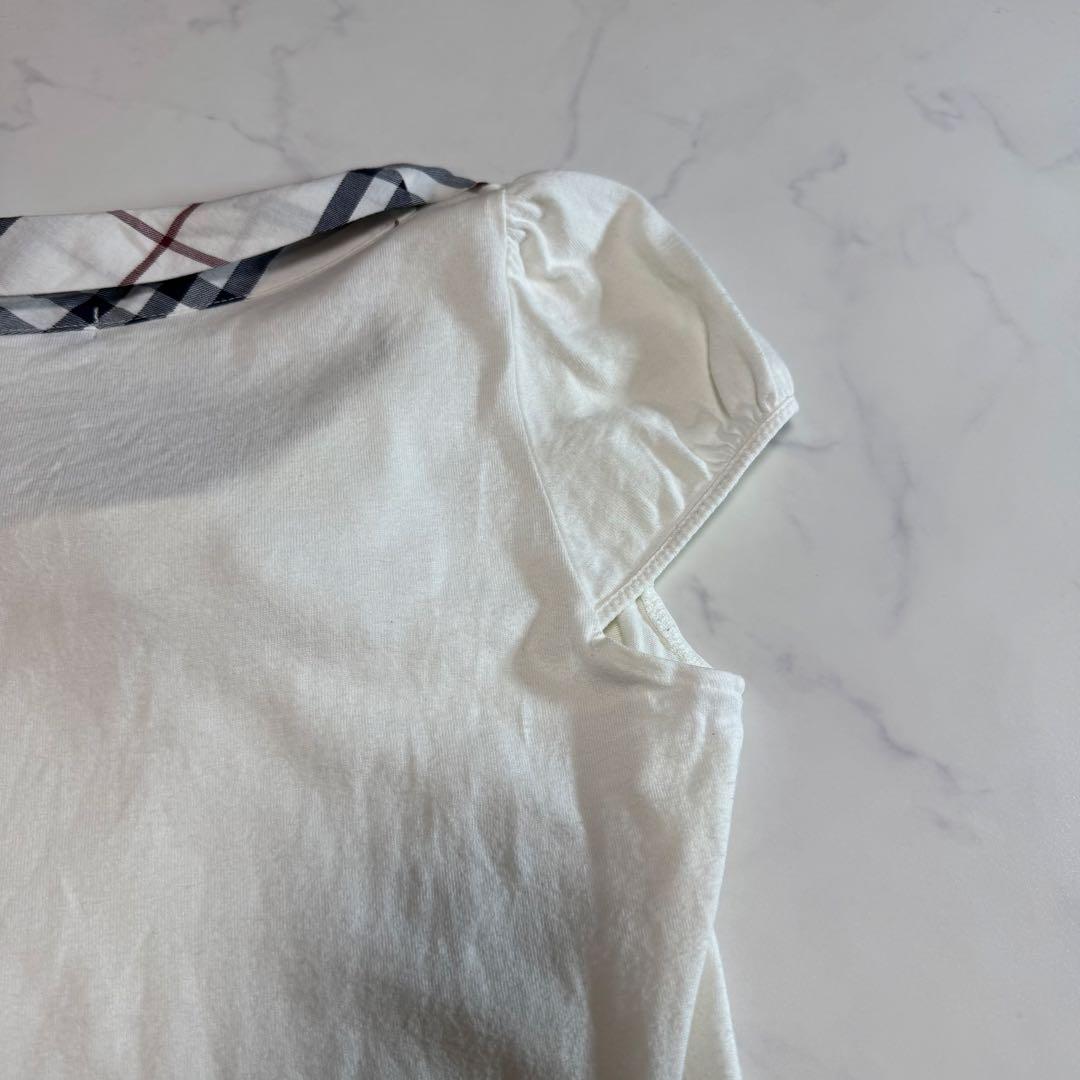 BURBERRY BLUE LABEL ノバチェック 襟リボン 半袖カットソー