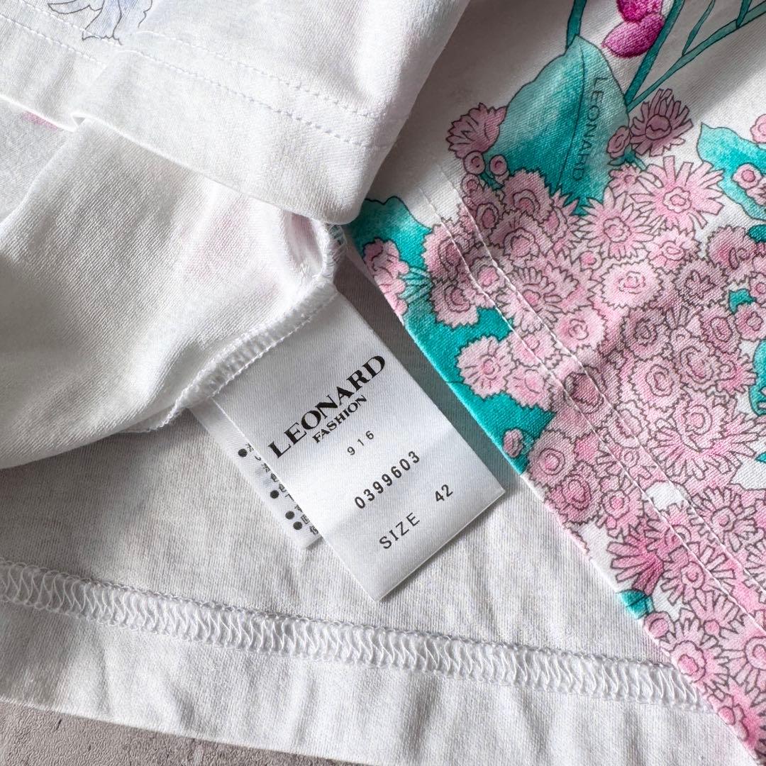 レオナール◆LEONARD上品な花柄カットソー◆サイズ42