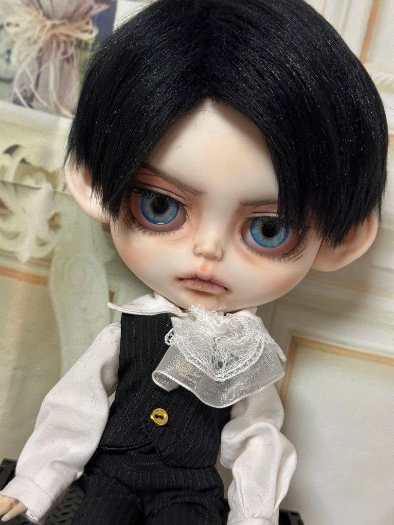 アイシードール本体男の子　ボアウィッグ　OF付き　カスタムアイシードール パテ盛