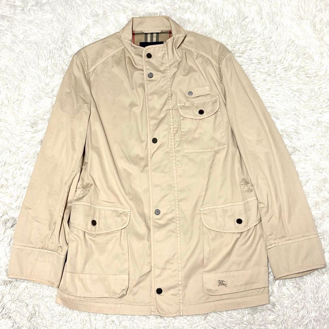 【極美品】バーバリーロンドン　ジップブルゾン　ベージュ　ノバチェック　L