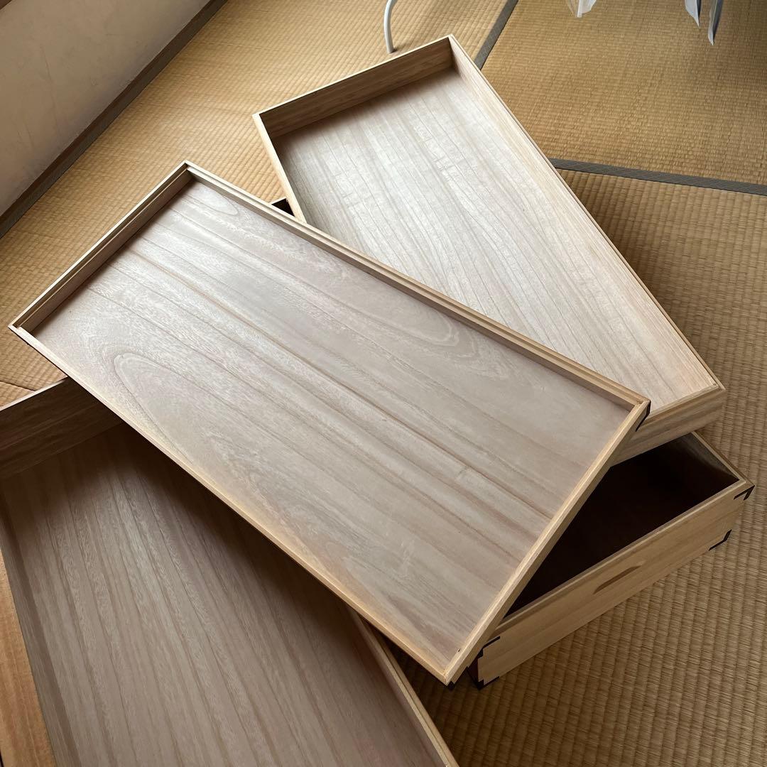 桐　衣装ケース　着物保管箱　２段　２セット