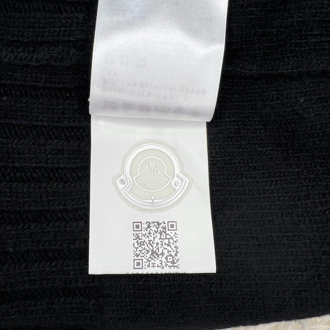 【美品】MONCLER ニット帽 ワッペン デカロゴ ビーニー