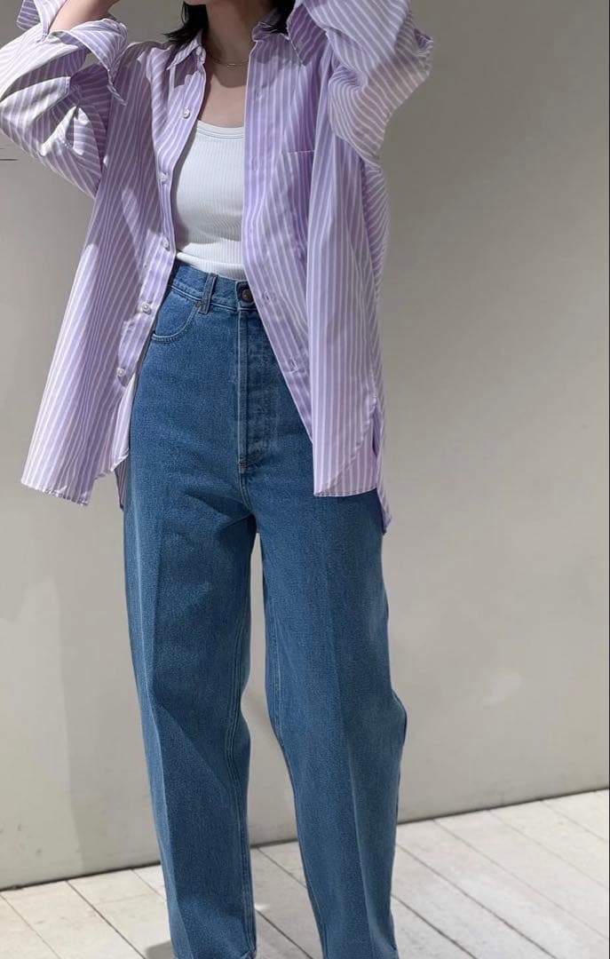 クリスタセヤ BLEACHED DENIM HIGH WAISTED デニム