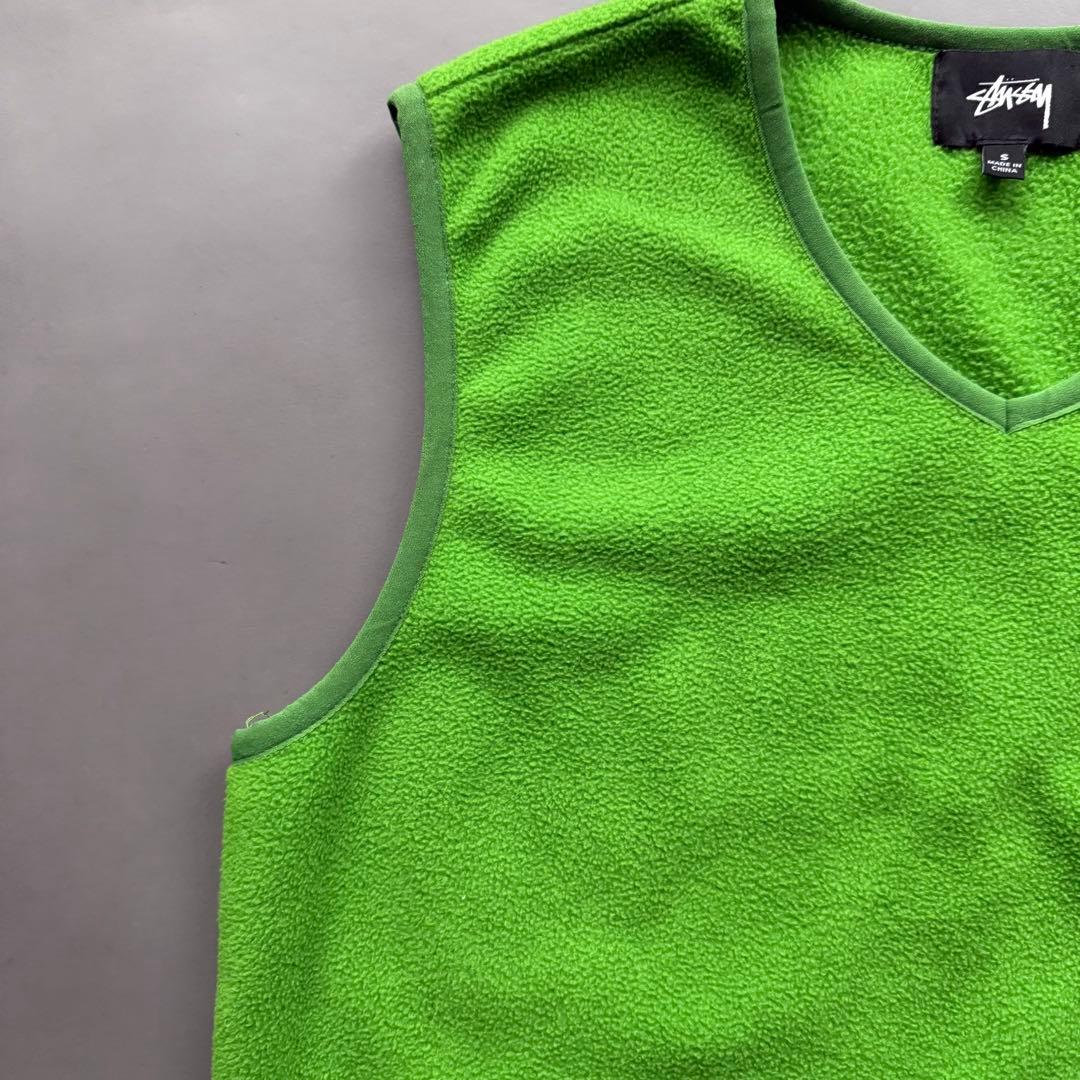 STUSSY TEMPO LAYER VEST フリースベスト ライムグリーン