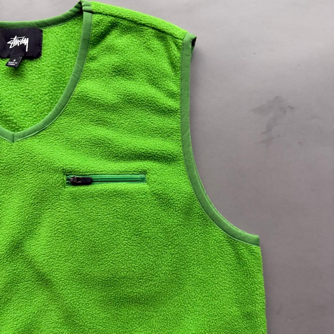 STUSSY TEMPO LAYER VEST フリースベスト ライムグリーン