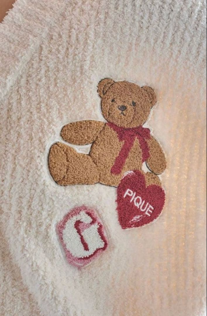 ジェラートピケgelato pique テディベア刺繍カーディガン