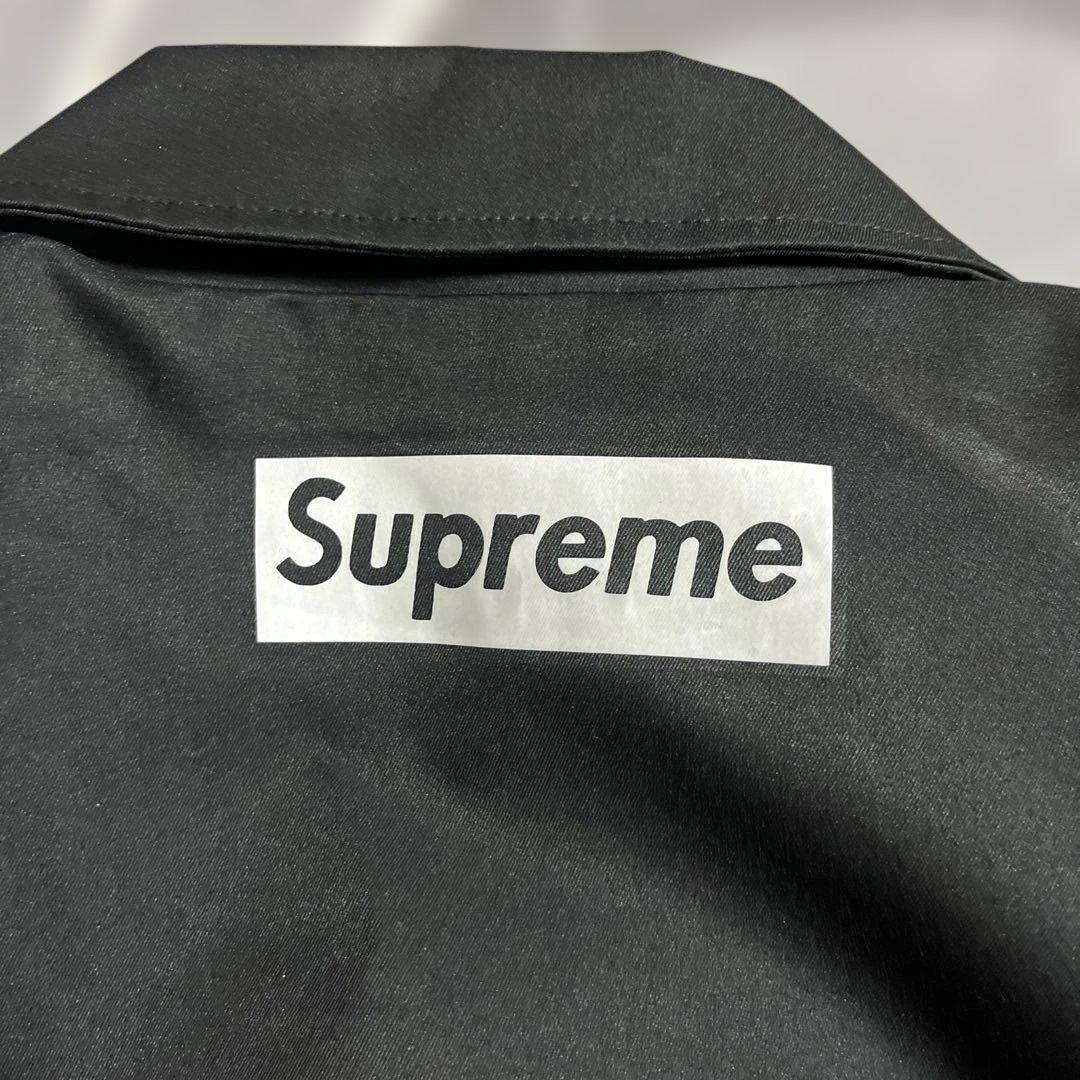 ブラック　コーチジャケット　supreme カスタム