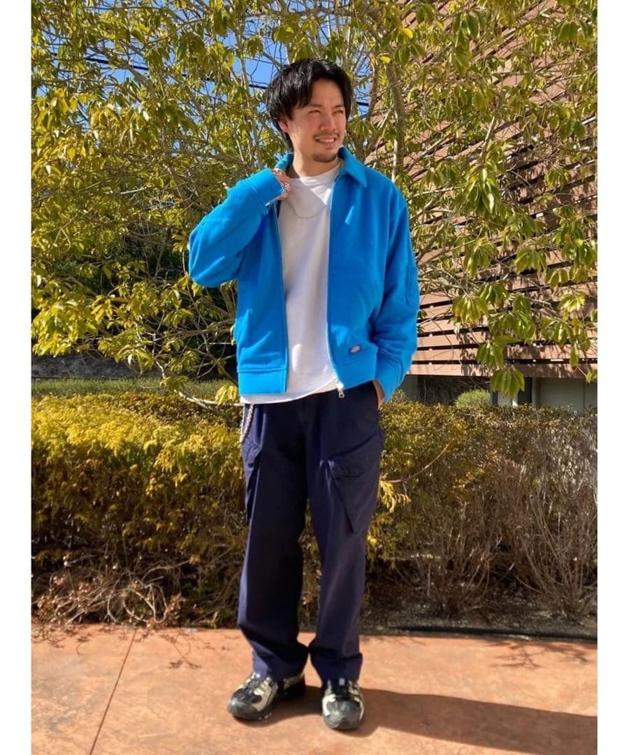 新品★別注 アイゼンハワー ジップ ジャケット 襟付き ブルー Dickies
