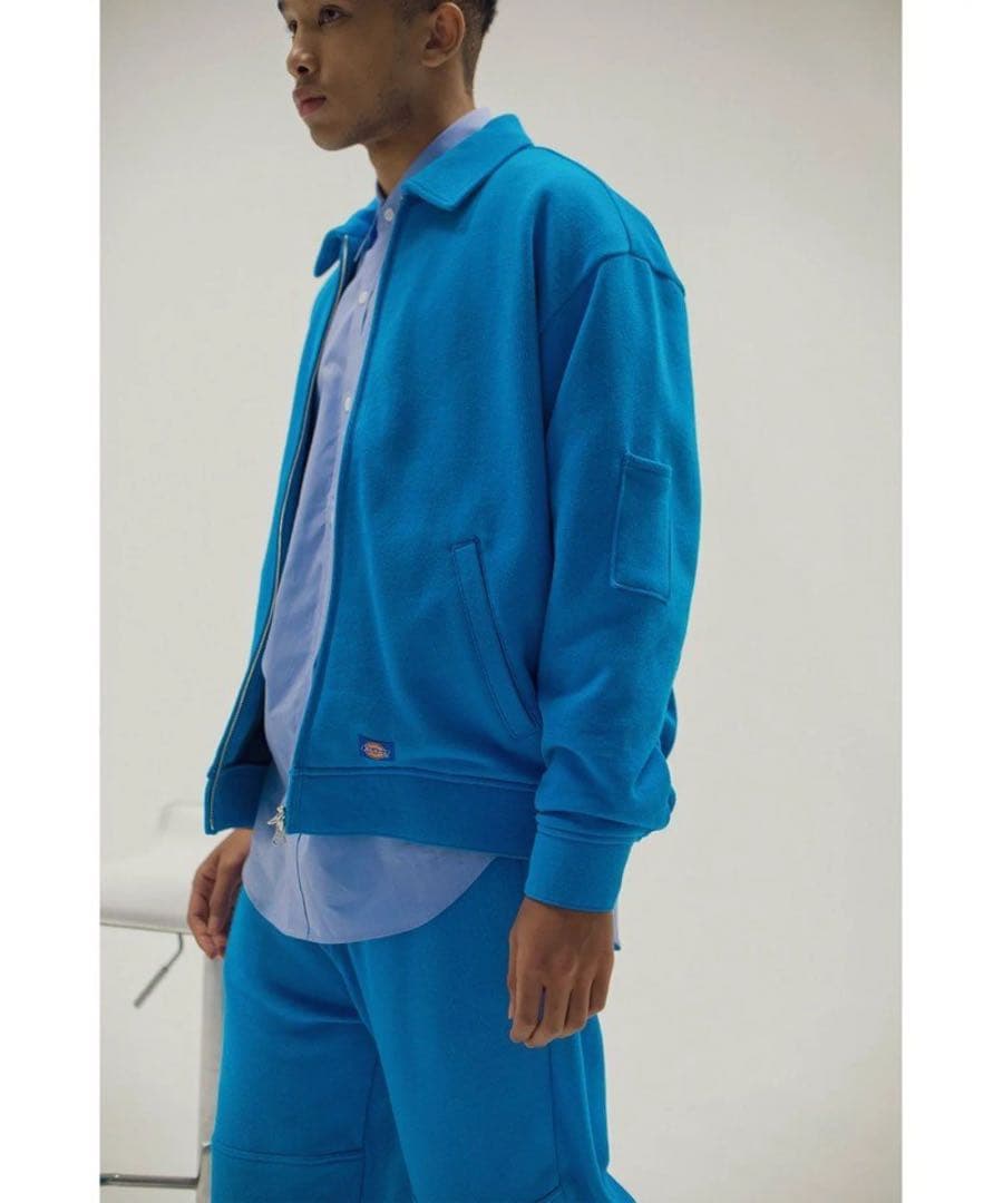 新品★別注 アイゼンハワー ジップ ジャケット 襟付き ブルー Dickies
