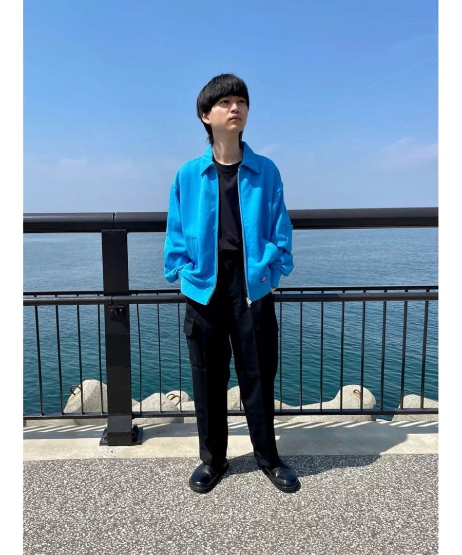 新品★別注 アイゼンハワー ジップ ジャケット 襟付き ブルー Dickies
