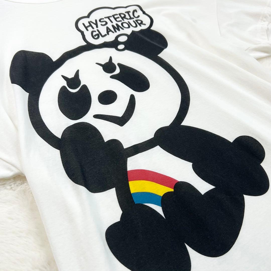 【ヒステリックグラマー】レインボーパンダオーバーサイズTシャツ☆ロゴ☆白☆F
