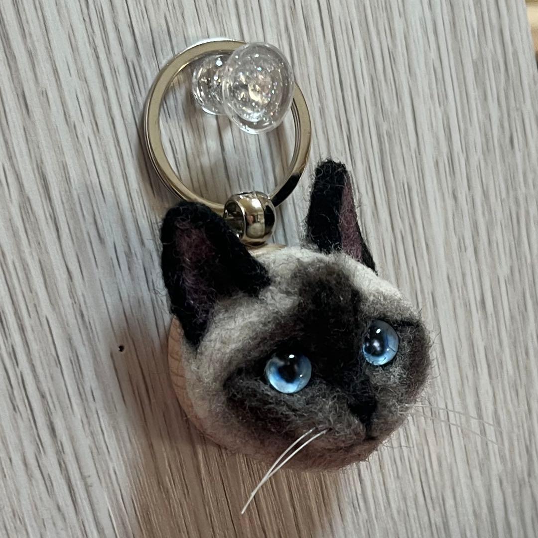 【ゆーゆー】 羊毛フェルト 猫 キーホルダー