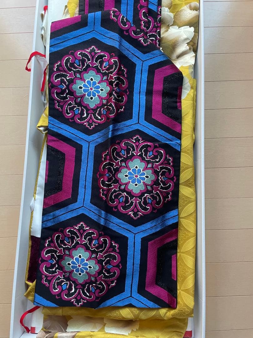 牡丹 花柄 振袖 成人式 セット16点 ゴールド 刺繍 正絹