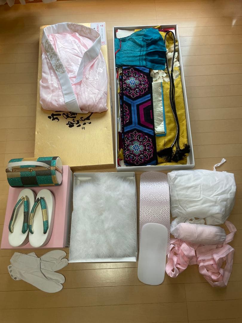牡丹 花柄 振袖 成人式 セット16点 ゴールド 刺繍 正絹