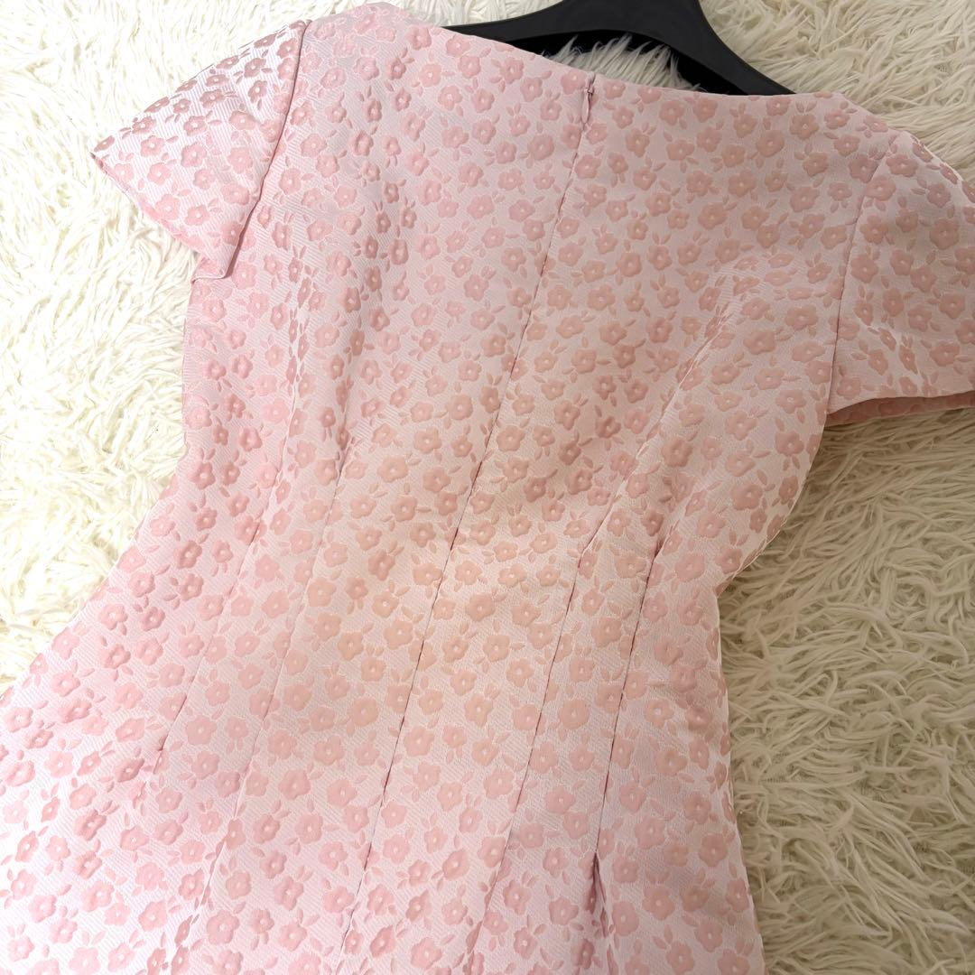 【未使用級】リボン　エムズグレイシー　ジャガード　ワンピース　小花　20年　36