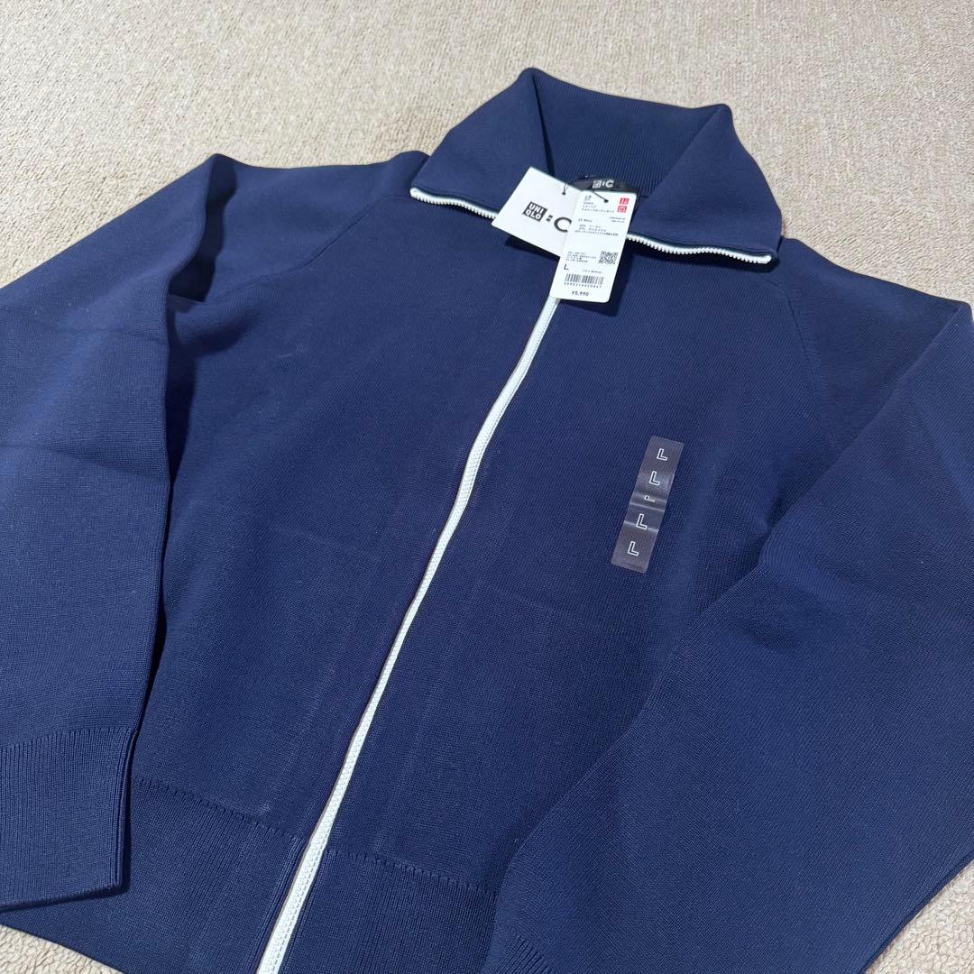 【新品未使用】ユニクロC ミラノリブフルジップカーディガン　NAVY Lサイズ