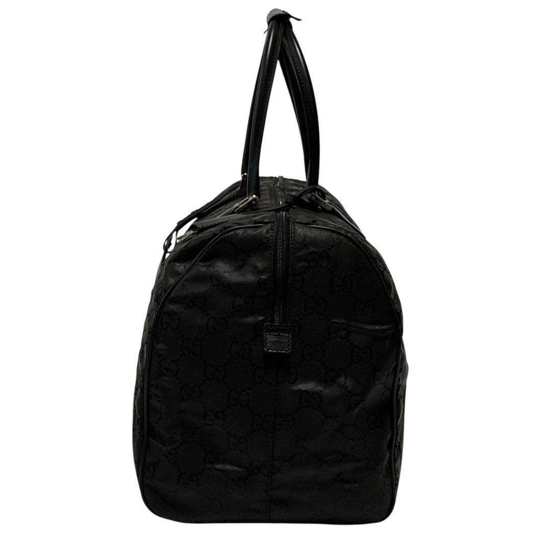 【美品】GUCCI グッチ ボストンバッグ GG柄 ナイロン×レザー ブラック
