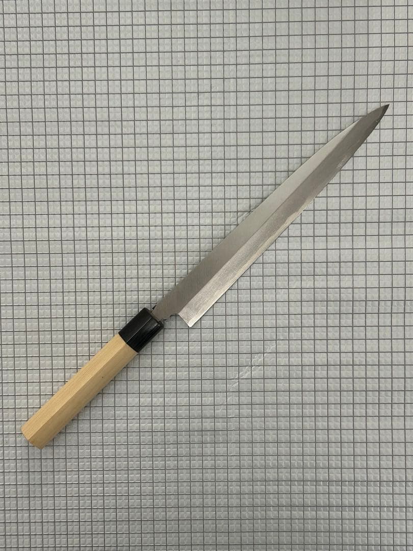 包丁 刺身包丁 柳刃包丁 240mm 安来鋼青紙２号 PWCシノギ柄 ①