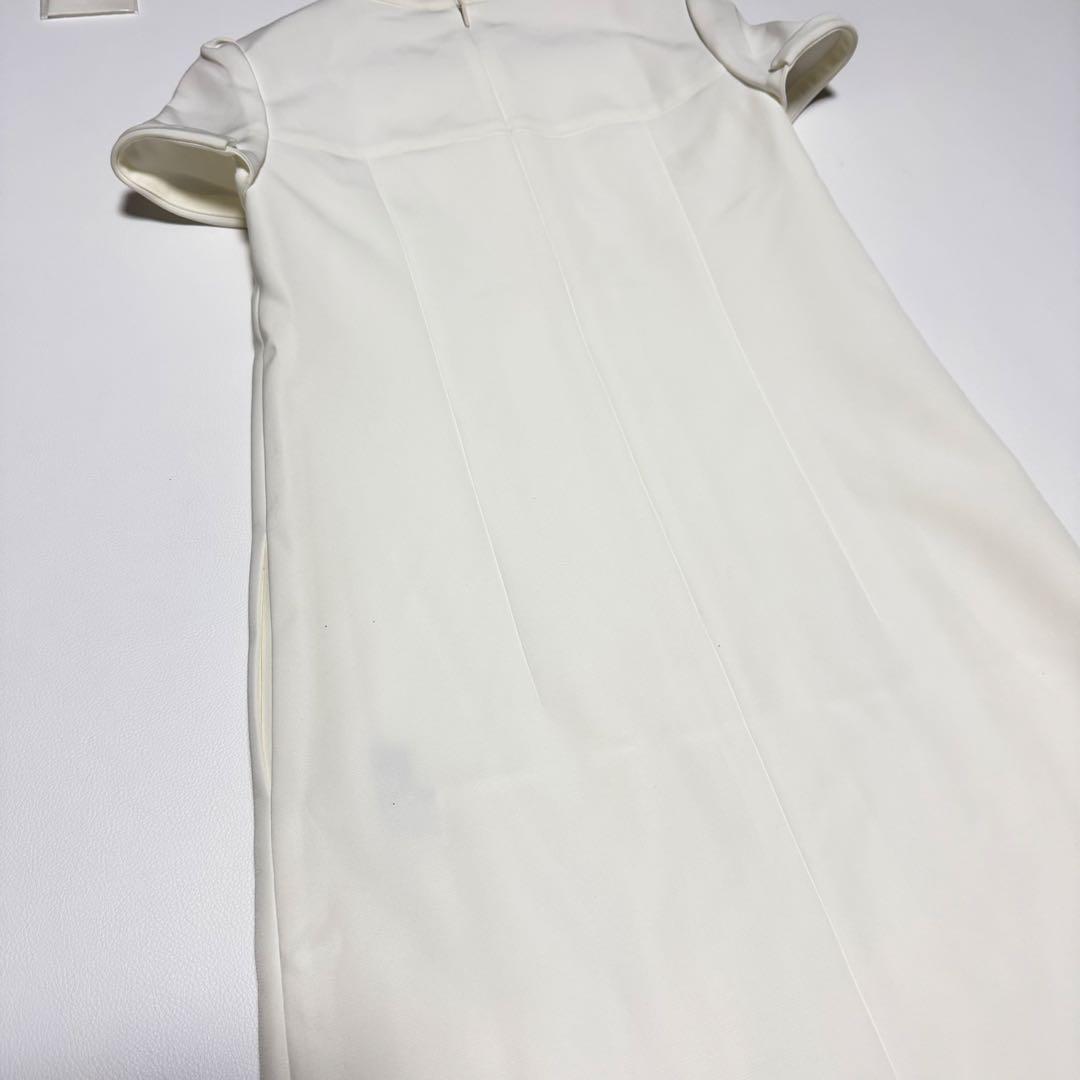 極美品✨ ルネ 半袖 ワンピース フレア リボン ホワイト タグ付き
