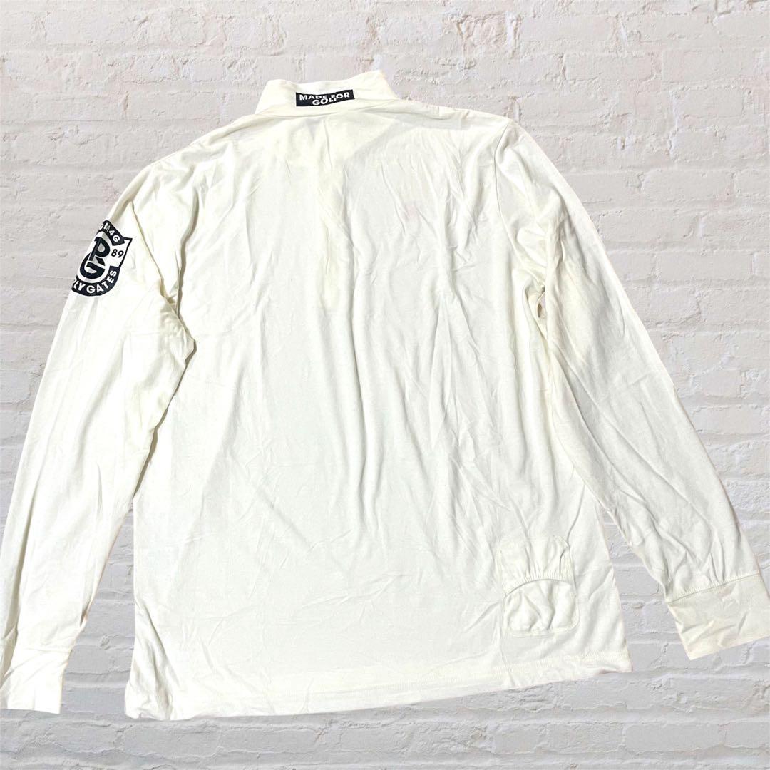 美品　PEARLY GATES 長袖　ハーフジップT アイボリー 7[3L]