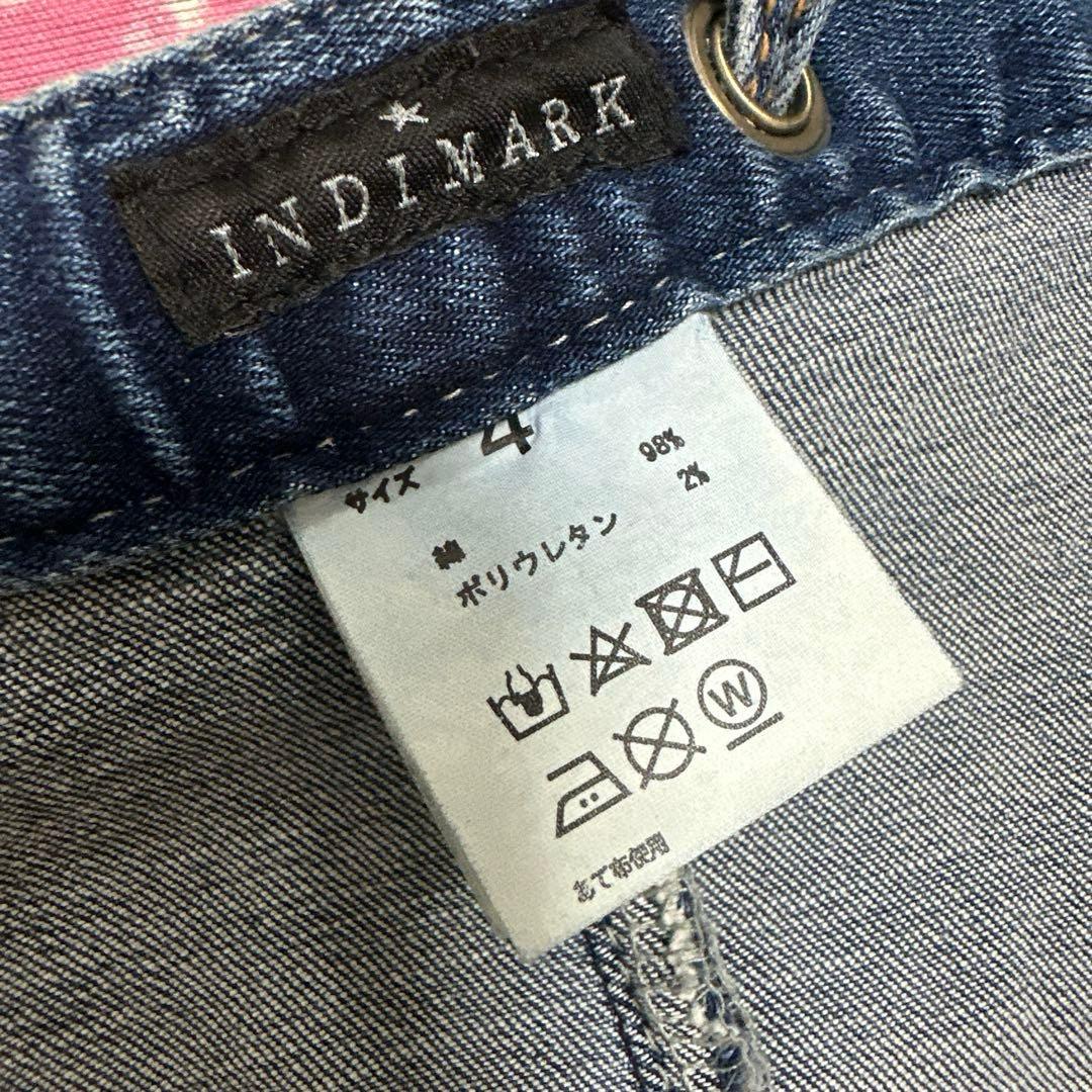 美品 INDIMARK インディマーク サスペンダースカート デニムスカート