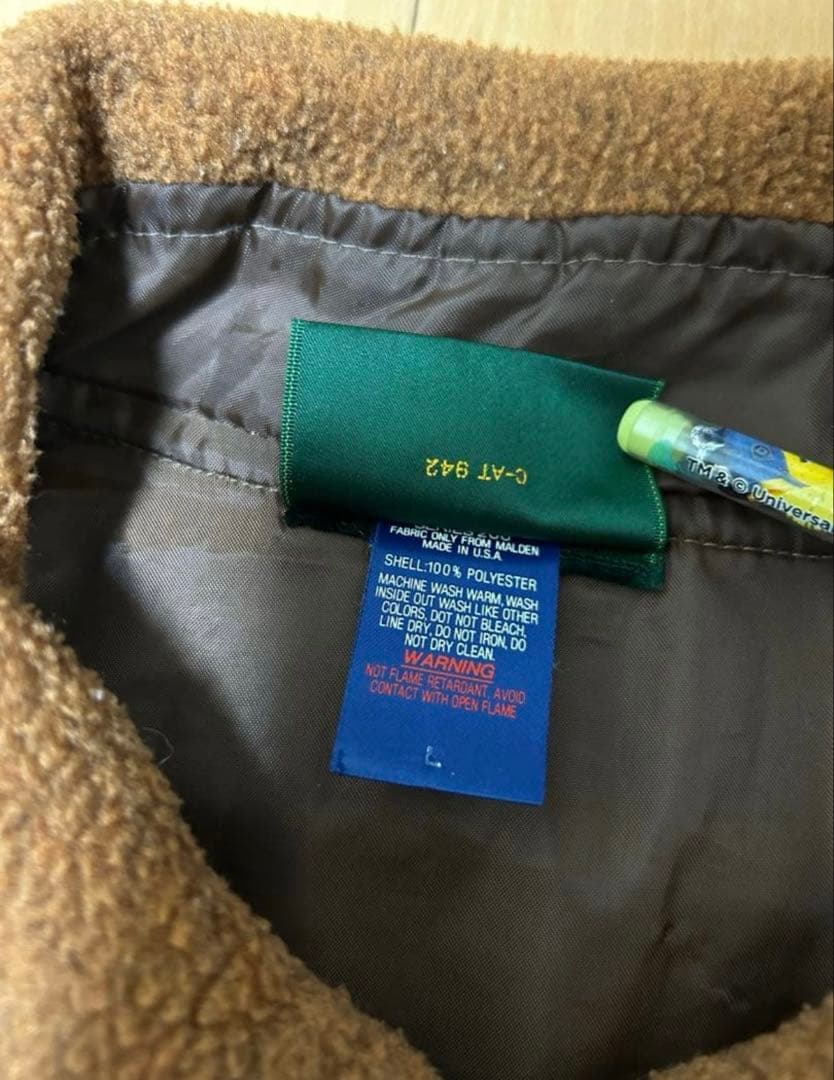 シンチラ　オーバ　シャツ　ブラウン フリース ジップアップジャケット Lサイズ