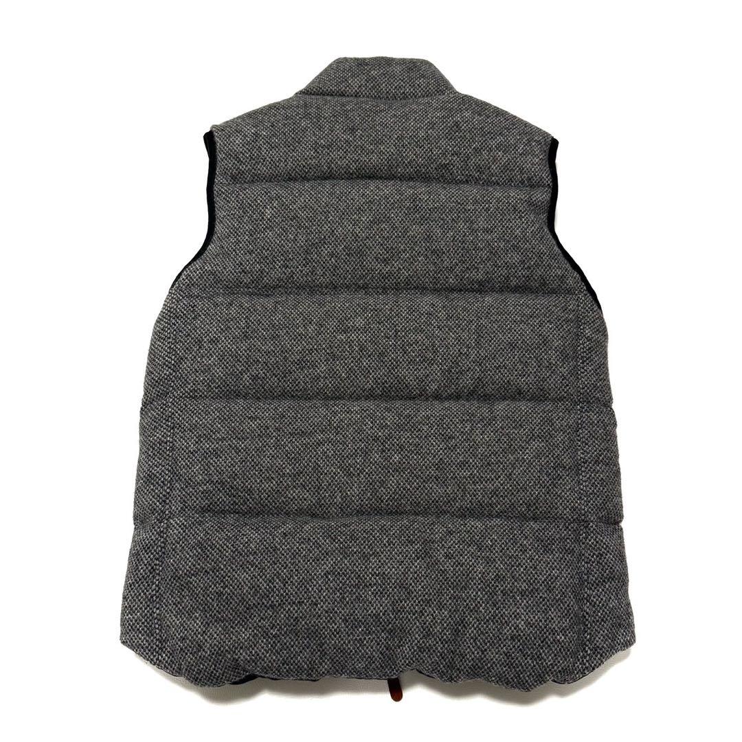 【美品】 BEAMS ウール×ダウン ベスト コーデュロイ切替 グレー M