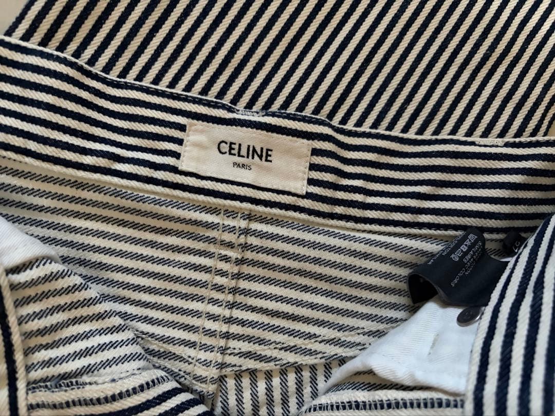 CELINEストライプデニム27セリーヌ　エディスリマン　ヒッコリーデニム