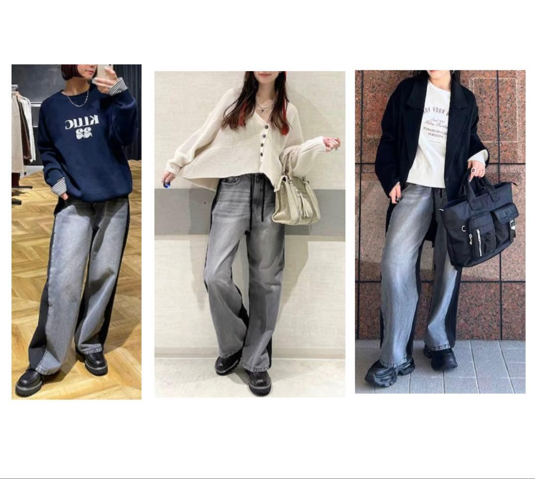 新品 タグ付き　ジーナシス JEANASIS スウェットドッキングデニム