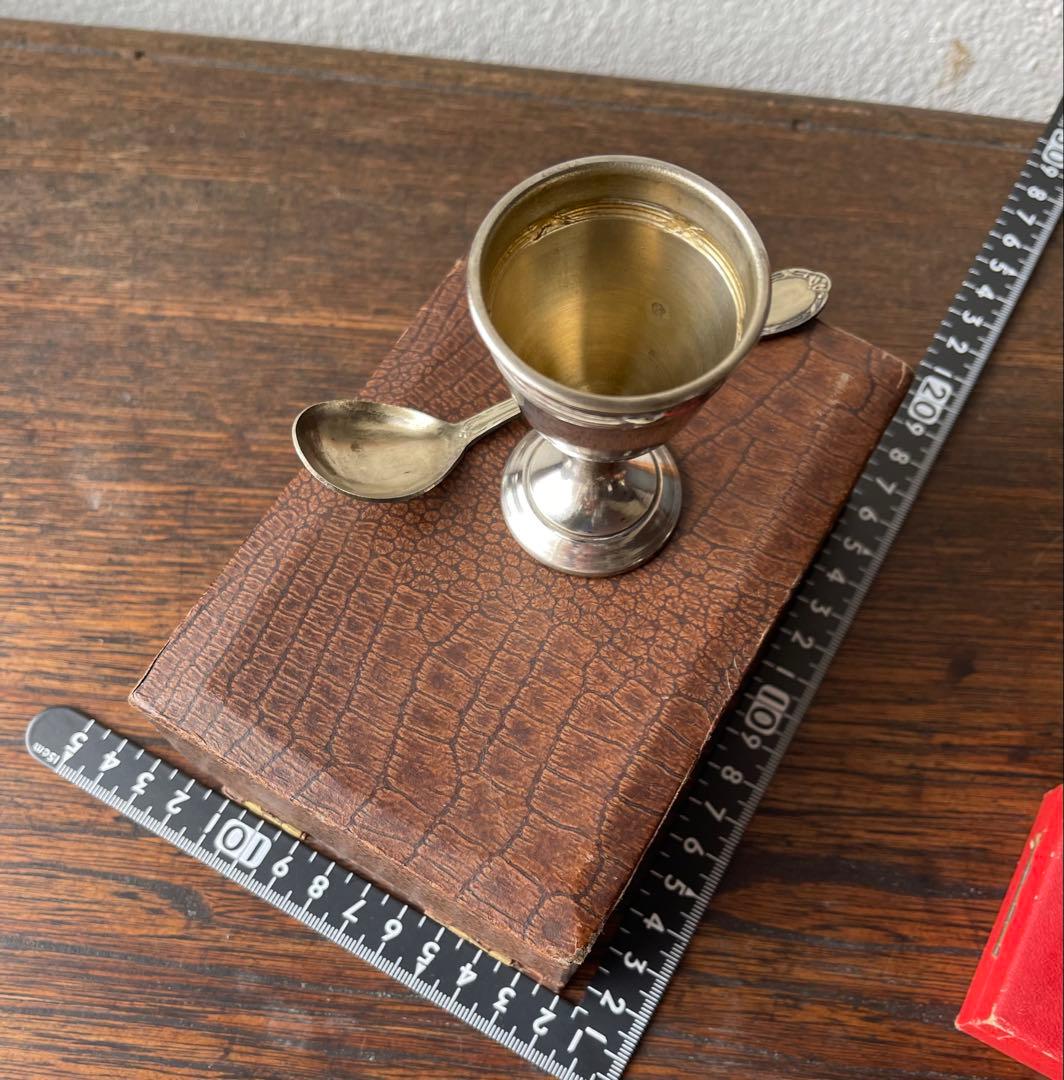箱入りエッグスタンドとスプーン　フランス アンティーク