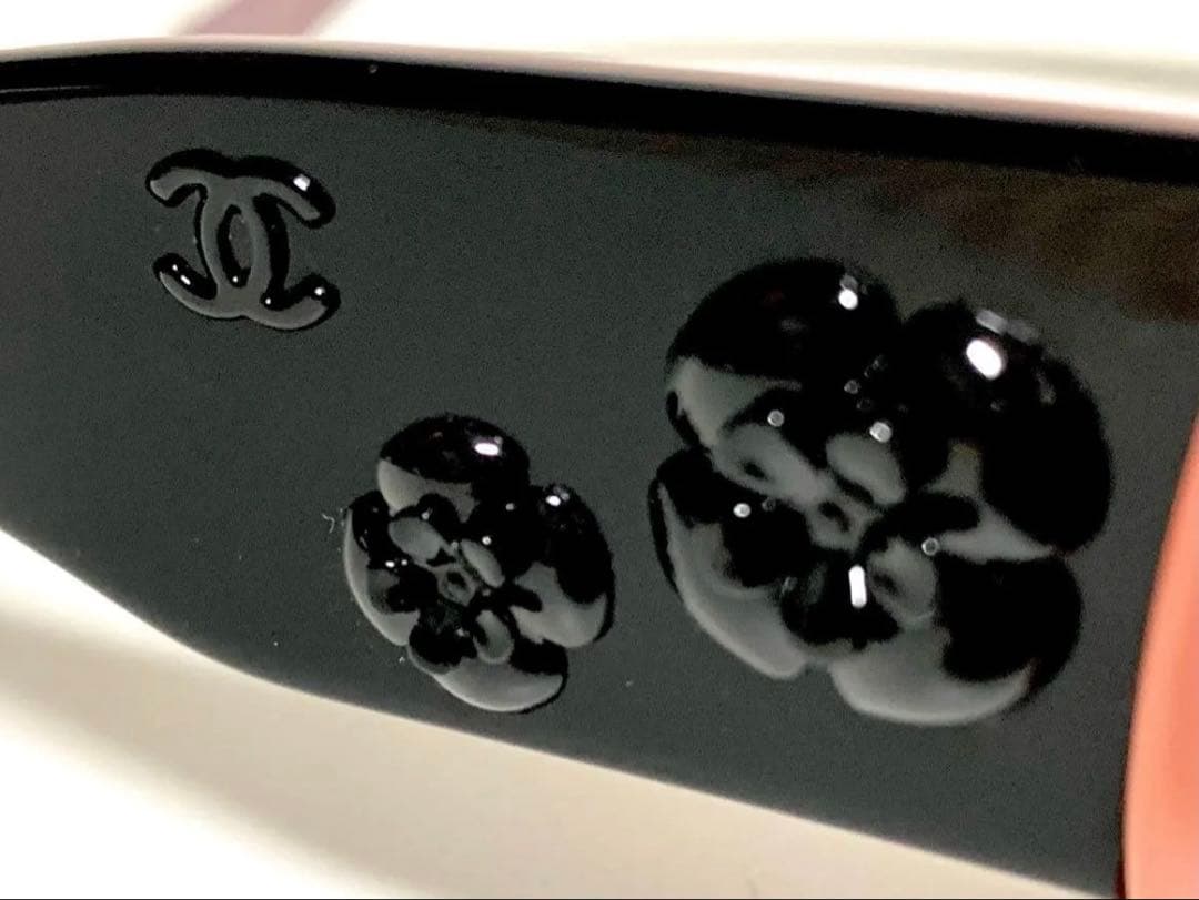 美品 CHANEL サングラス カメリア ココ ピンク×ブラック 未使用に近い