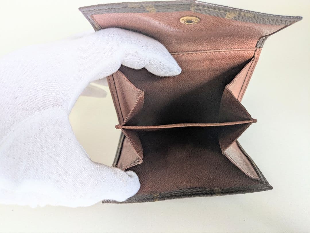 【良品】ルイヴィトン モノグラム Wホック 三つ折り コンパクト財布