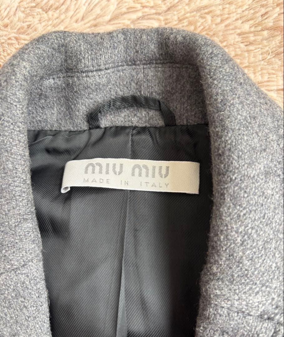 miumiu ウールジャケット　グレー　テーラードジャケット　42 ミュウミュウ