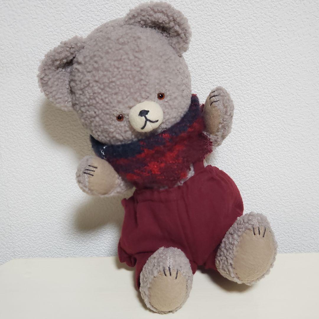 No.644 テディベア　グレージュ×サロペット×マフラー