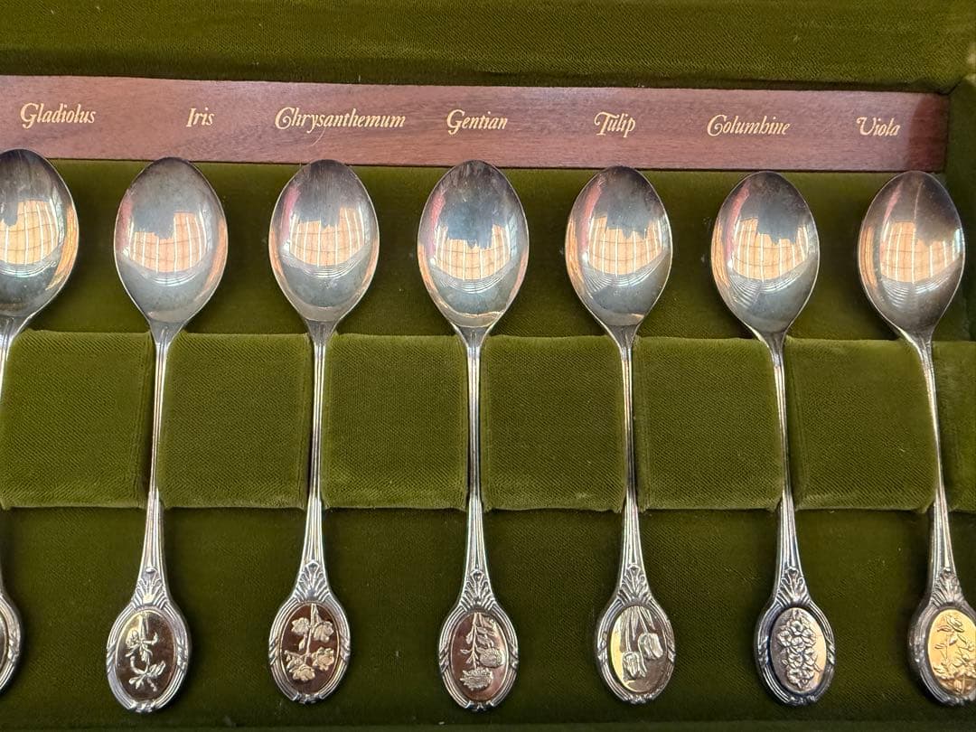 英国 王立園芸協会 純銀製スプーン12本set
