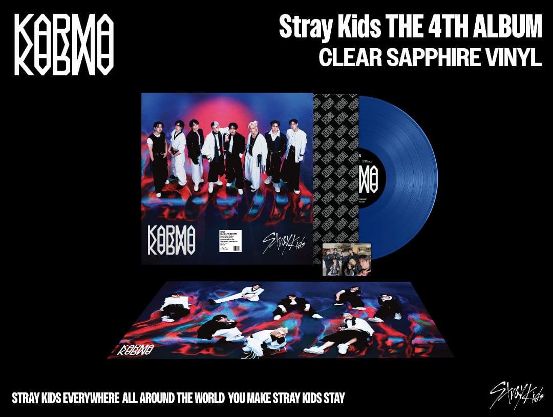 公式　StrayKids　KARMA　CLEAR SAPPHIRE VINYL