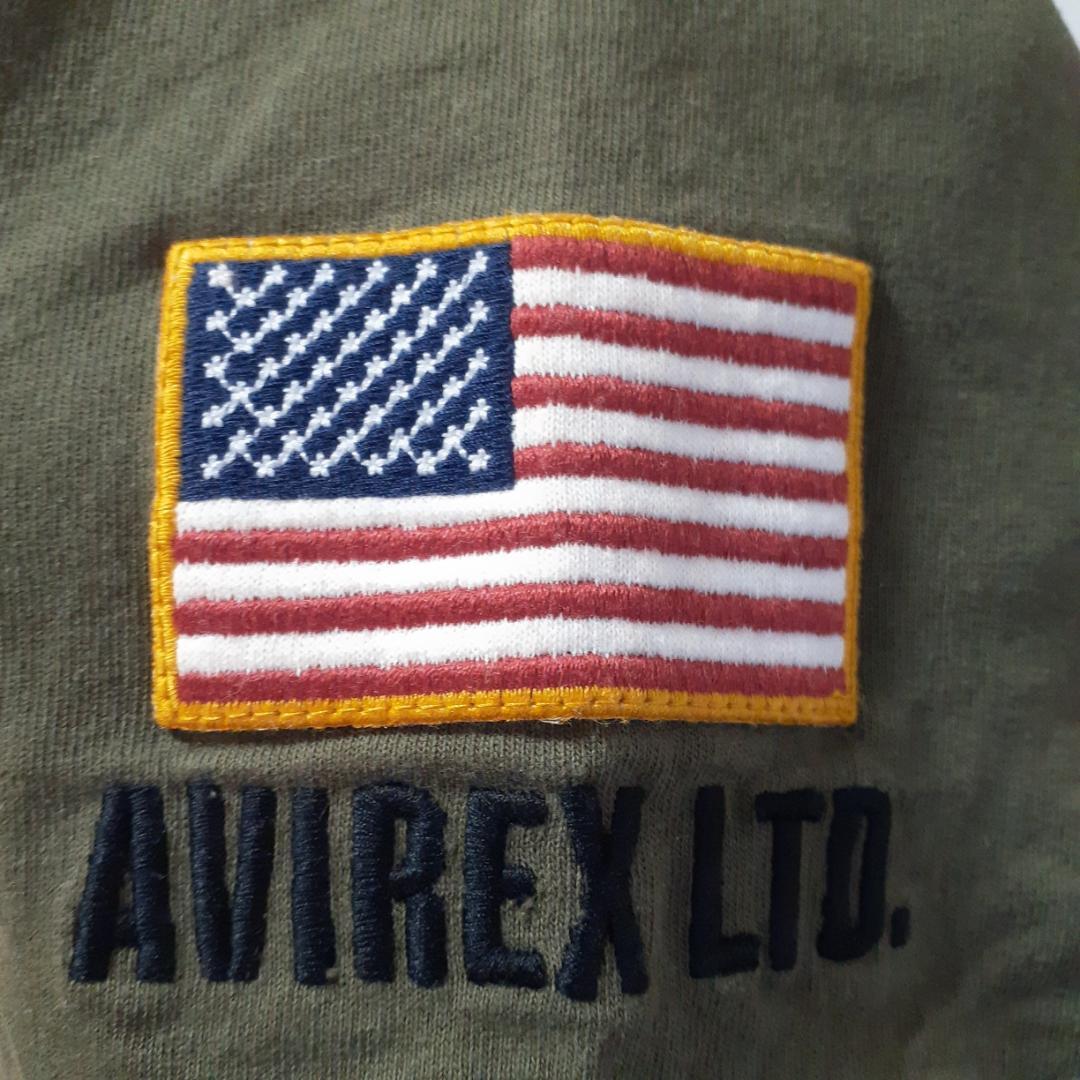 美品▲AVIREX アヴィレックス Tシャツ カーキ 枯草色 Lサイズ