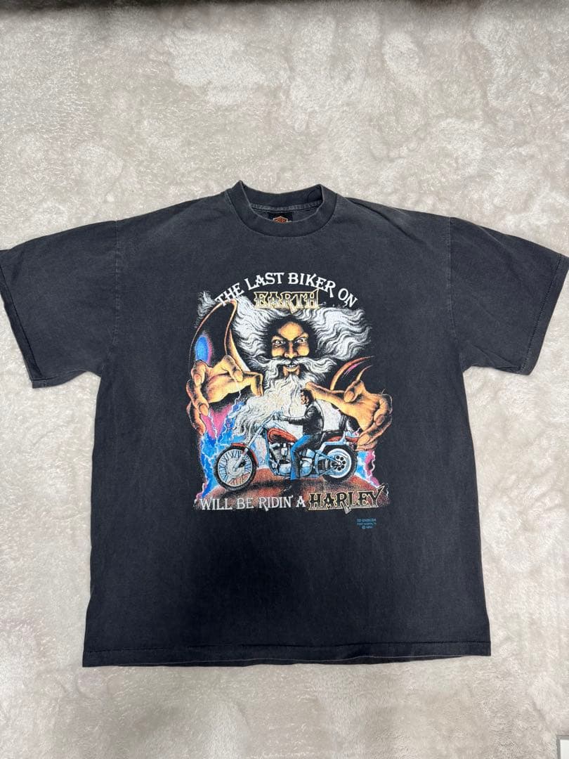 90s HARLEY DAVIDSON 3D EMBLEM フェード Tシャツ