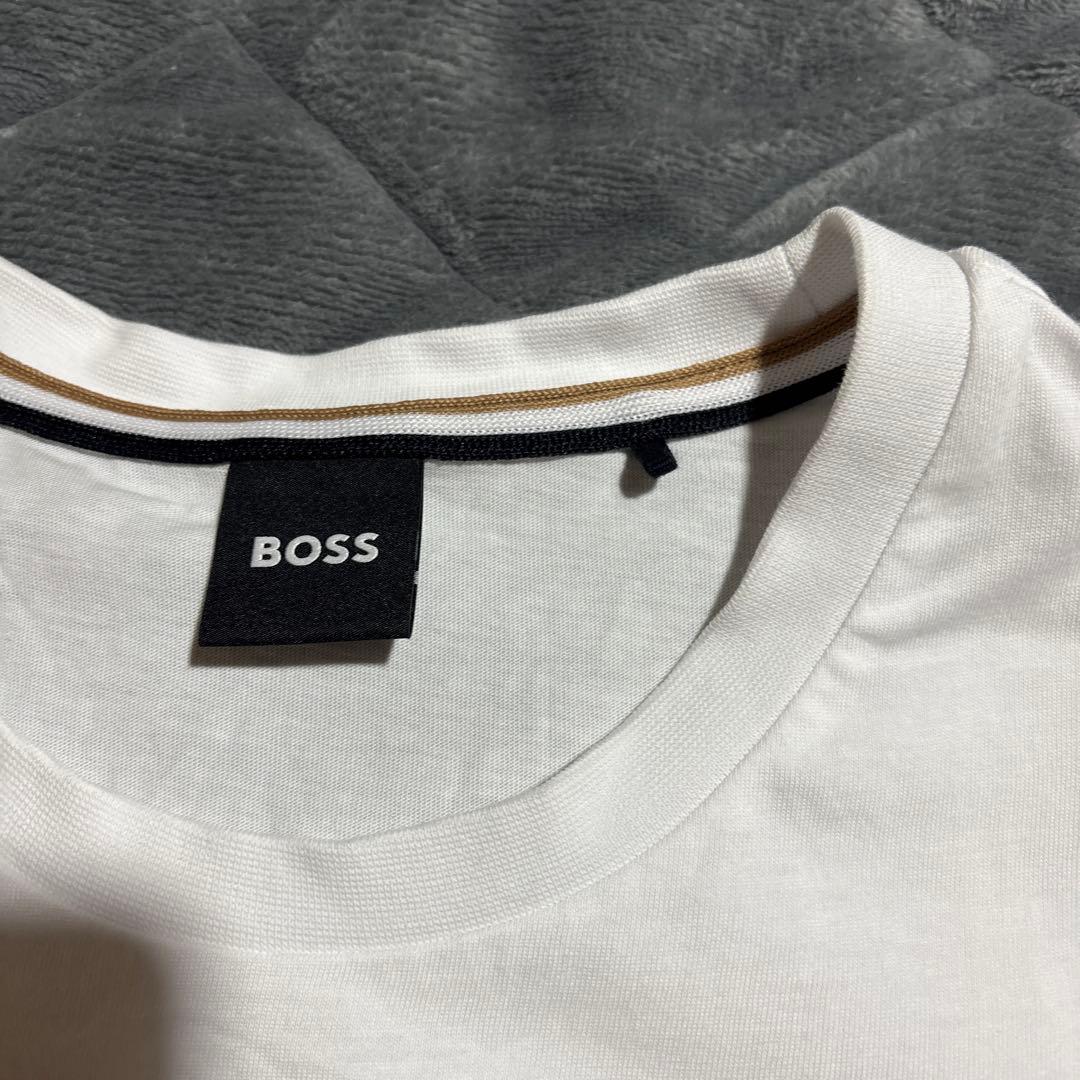 K*o様 BOSS ホワイト ロゴ Tシャツ　大谷翔平　L ボス　美品　白　未使