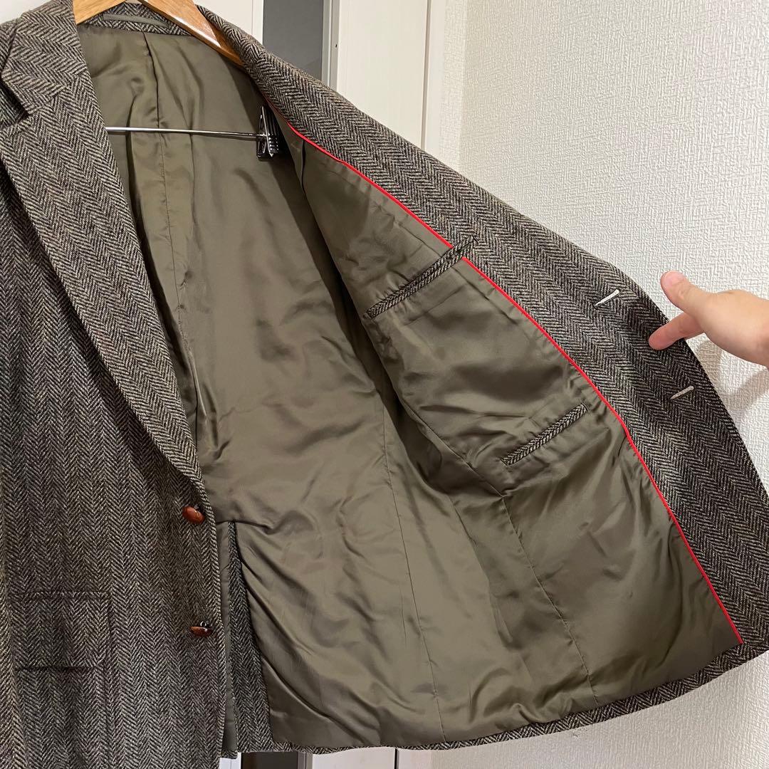 極美品✨J.PRESS胡桃ボタンヘリンボーンブラウンツィード ジャケットAB5