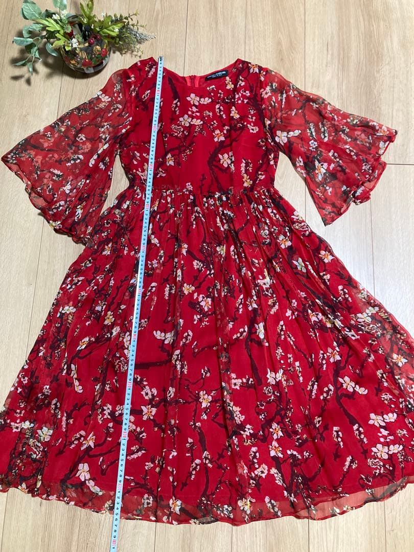 ★美品★ドルチェアンドガッパーナ　フローラル　シフォン　七分丈袖ワンピース