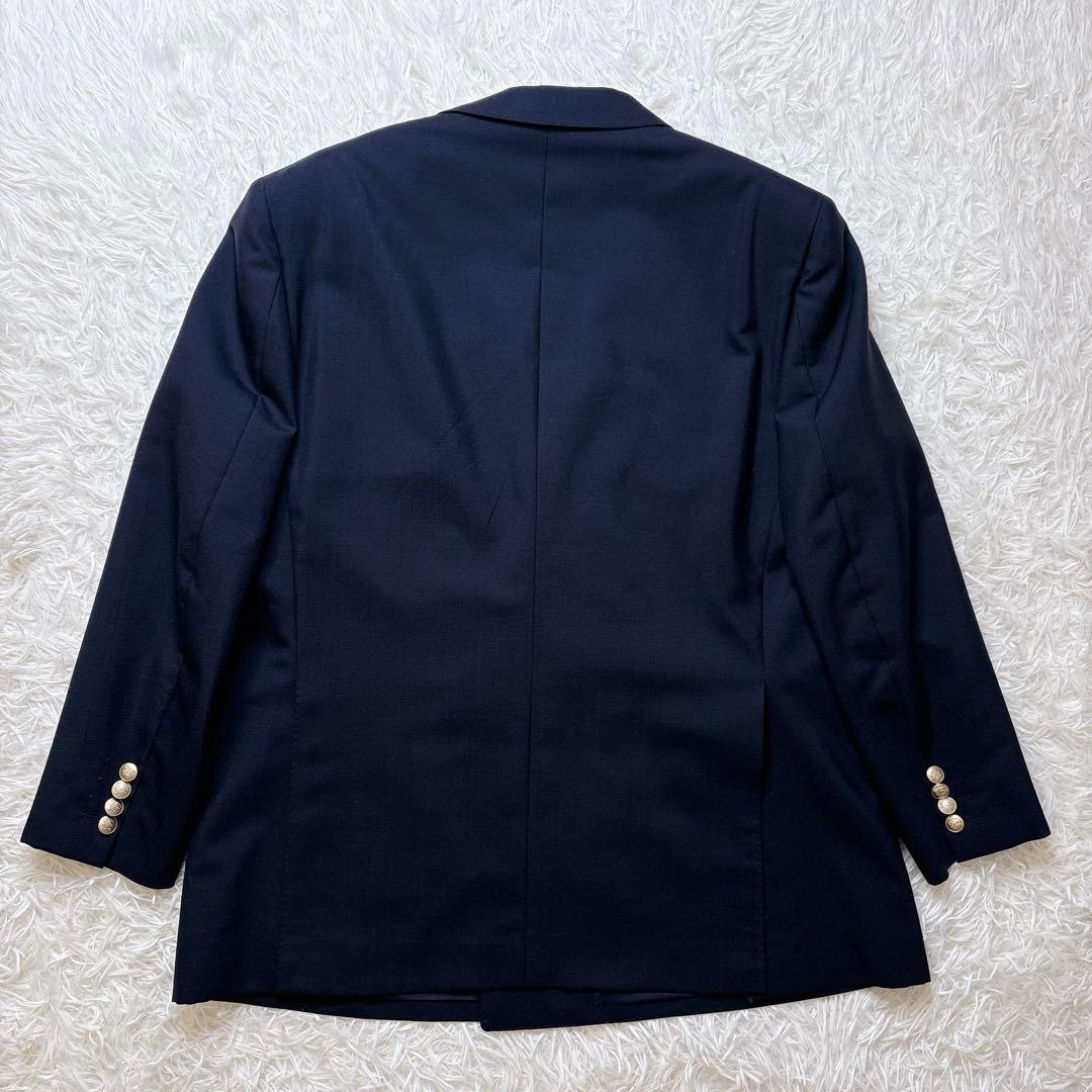 極美品✨Burberrys 紺ブレ ダブル 金ボタン ホースロゴ L相当 背抜き