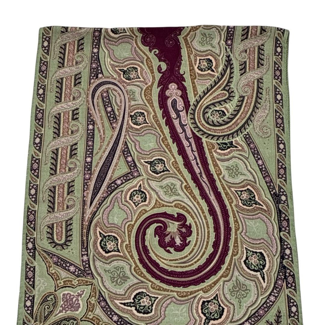 【極美品】ETRO エトロ ペイズリー柄 ロゴ 大判ストール スカーフ