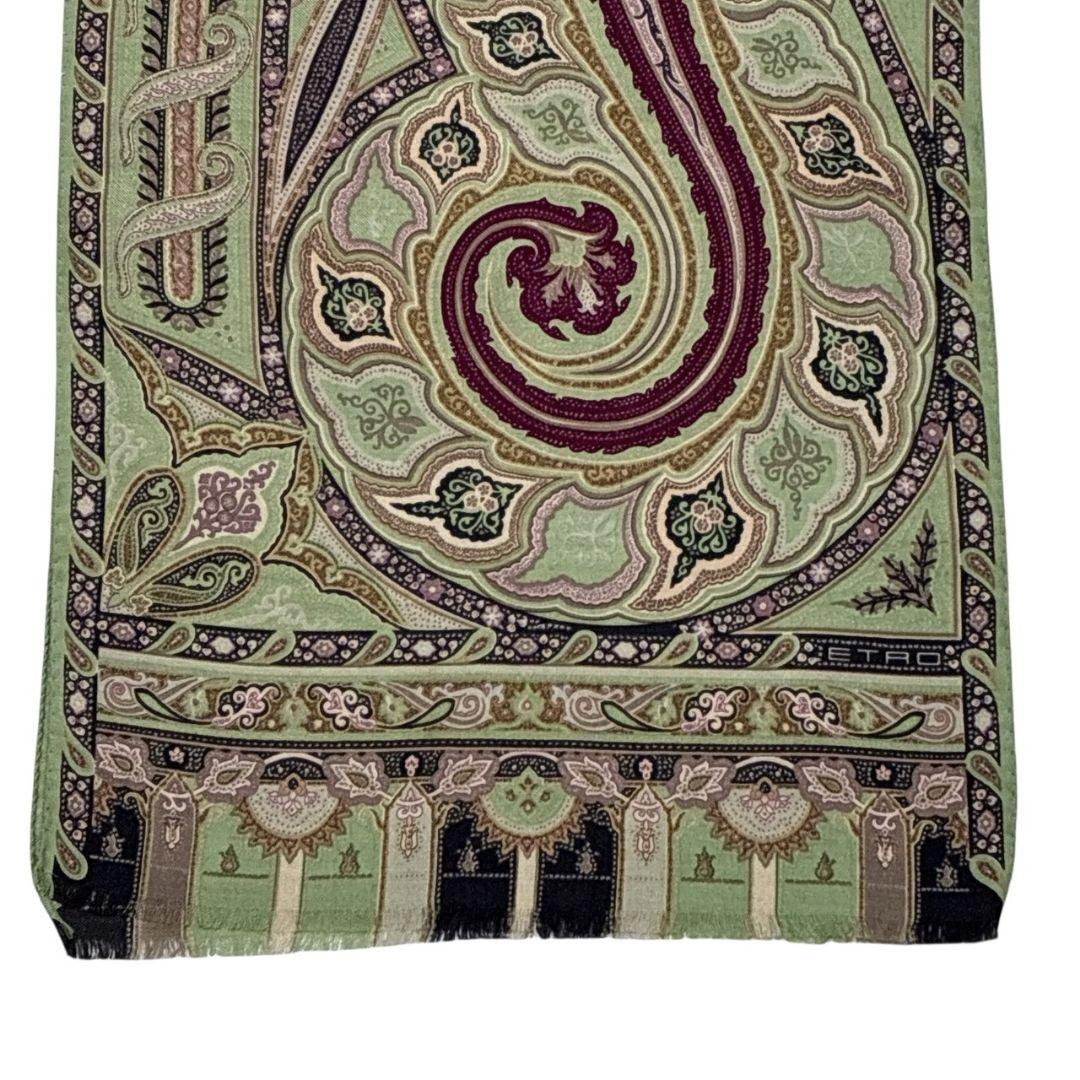 【極美品】ETRO エトロ ペイズリー柄 ロゴ 大判ストール スカーフ