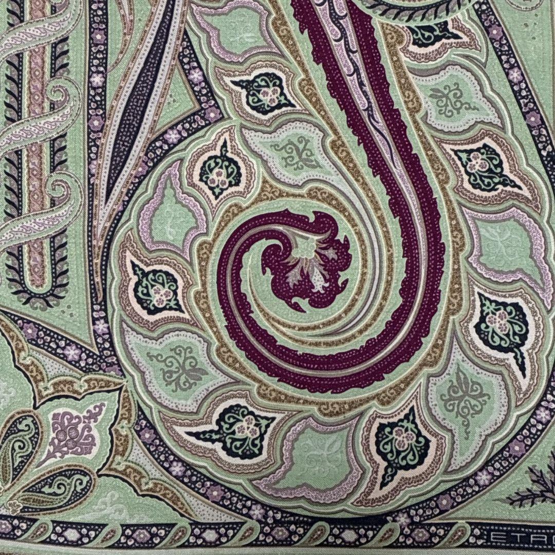 【極美品】ETRO エトロ ペイズリー柄 ロゴ 大判ストール スカーフ