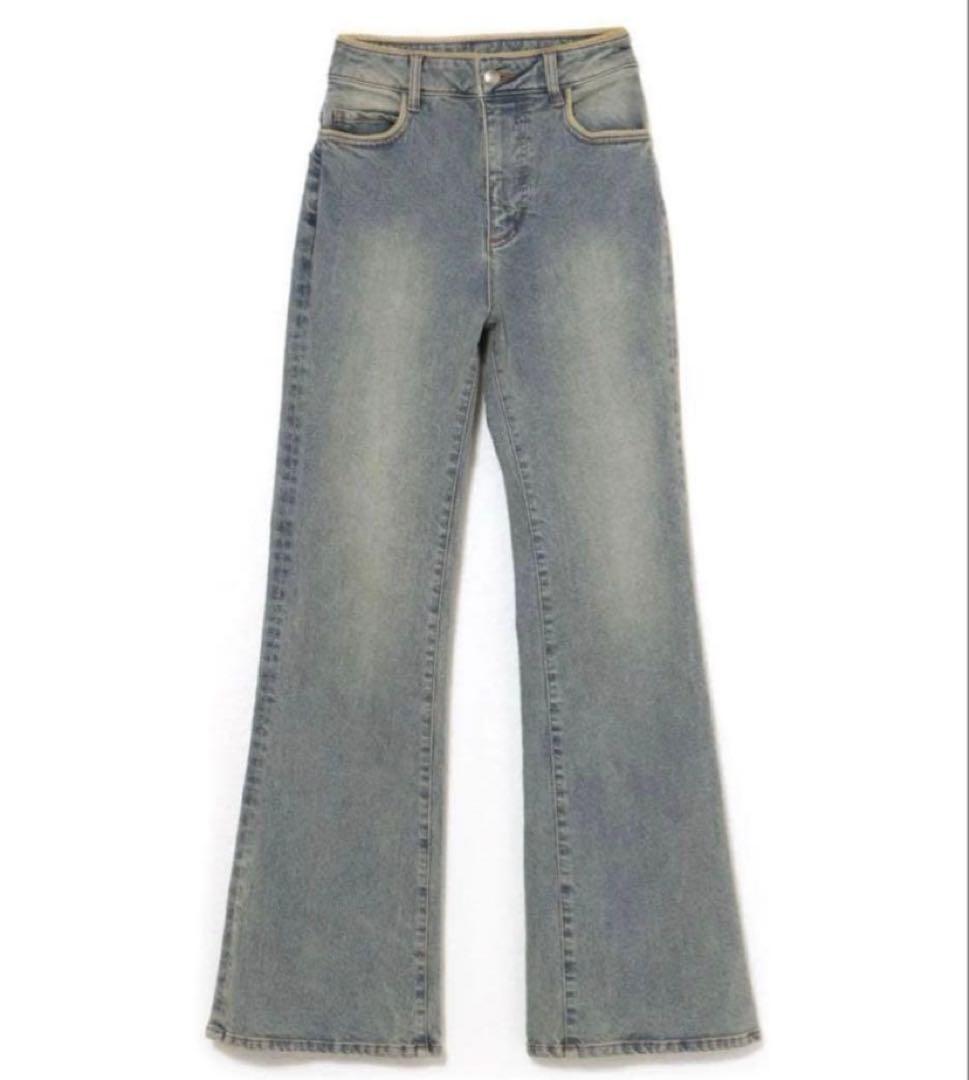 Heart stitch denim Blue beige アンドマリー