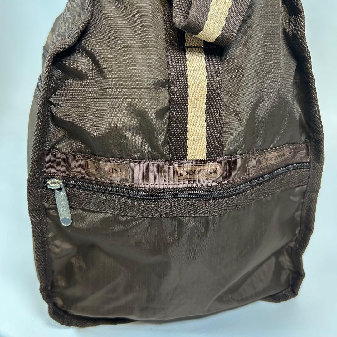 LeSportsac ラージウィークエンダー ボストンバッグ ブラウン 鍵付き